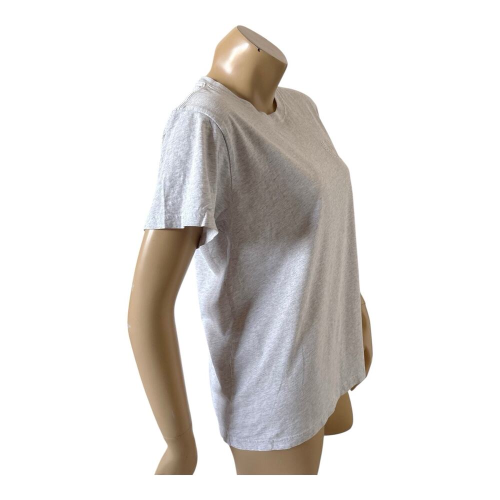 PINK Gray Cotton Crewneck T-Shirt White Logo Back Graphic Size XS - Picture 3 of 8